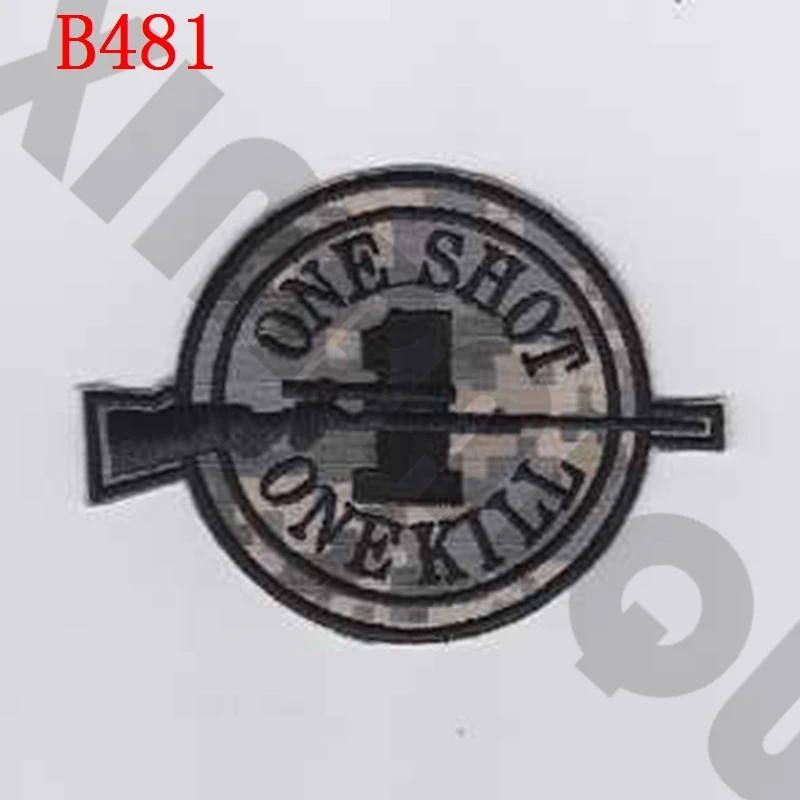 B481 ACU Вышитый патч SNIPER one kill one shot Военная тактика для поднятия морального духа - Цвет: B481 ACU