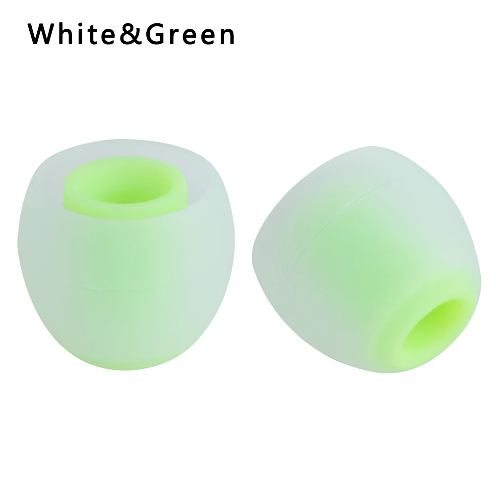 M white green 2 шт/1 пара разноцветных резиновых 3,8 мм вставных наушников сменные насадки для наушников силиконовые резиновые ушные наконечники универсальные Сменные наушники - Цвет: M white green