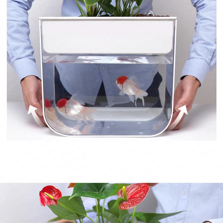 Ультрапрозрачная пластиковая аквариумная рыбка Betta, настольная аквариумная рыбка AquaView, экологический аквариум для украшения помещений