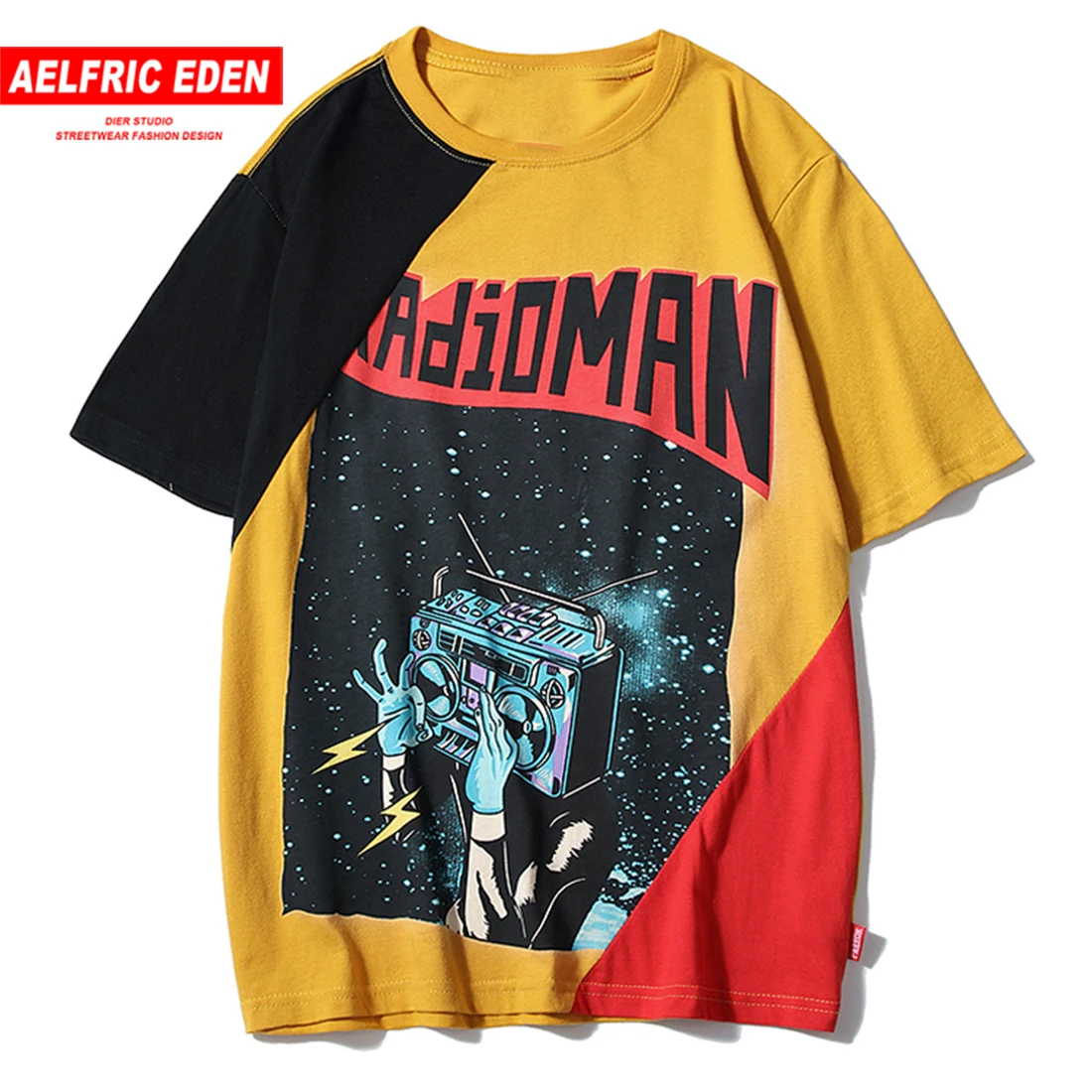Aelfric Eden Новая мода радио робот звездное небо печатных Harajuku футболка для мужчин
