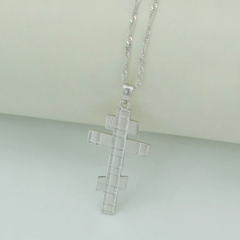 Аннийо серебряный цвет ортодоксальная христианская церковь вечный крест кулон