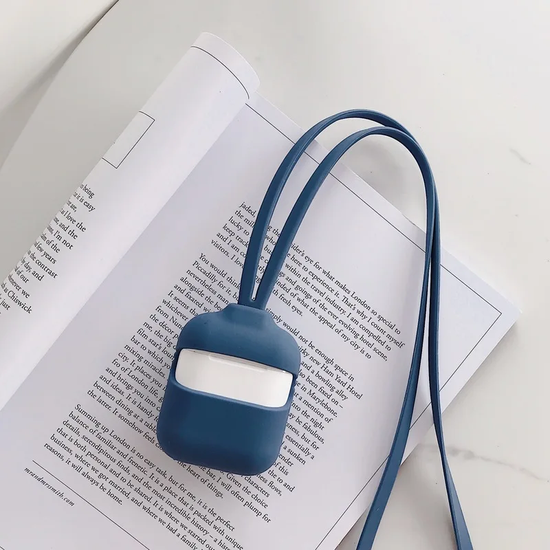 Силиконовый защитный чехол для Airpods 2 Antilost шейный ремешок наручный ремень Apple