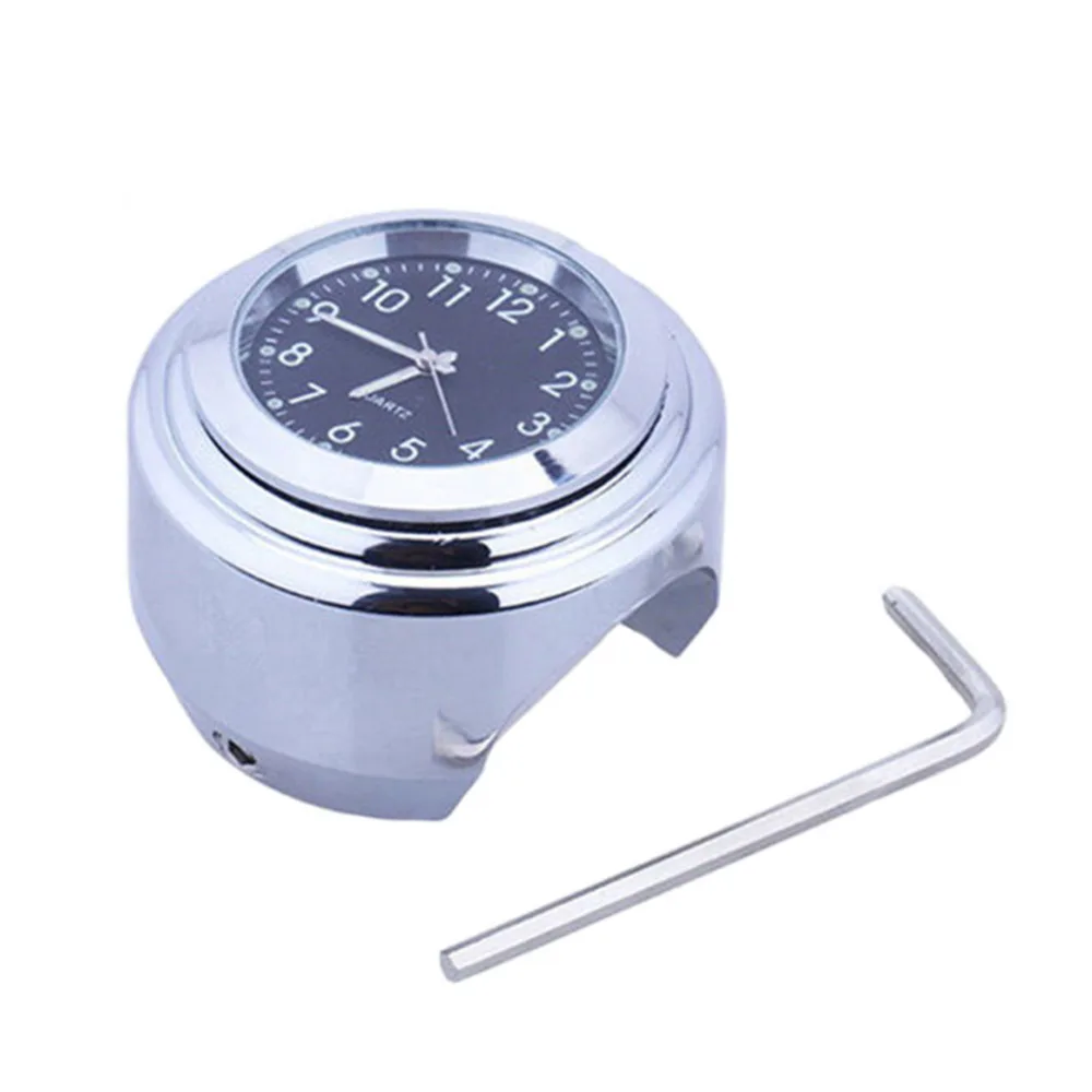 Универсальные хромированные водонепроницаемые часы на руль мотоцикла 26 мм/1 дюйм