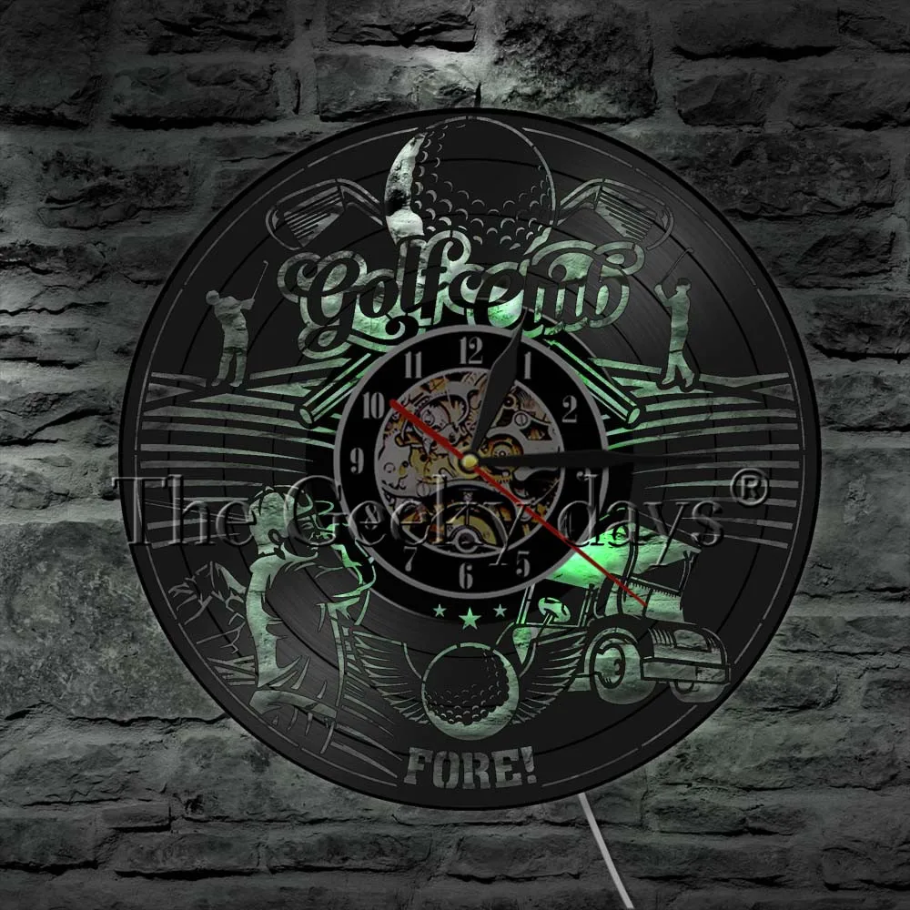 Гольф виниловая запись настенные часы клуб настенный Декор знак тихий кварцевый