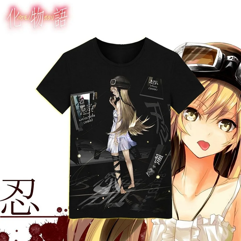 Высокое качество унисекс аниме истории монстров Senjougahara Hitagi футболка Bakemonogatari Araragi Koyomi Повседневная футболка, рубашка