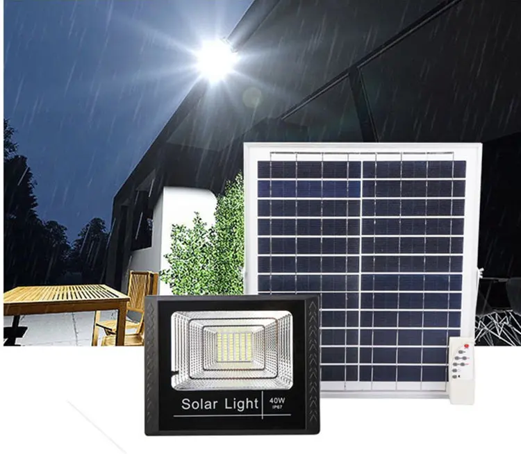 10W25W45W120W Открытый Солнечный уличный световой поток Наружное освещение яркая Водонепроницаемая большая солнечная панель дистанционный настенный светильник