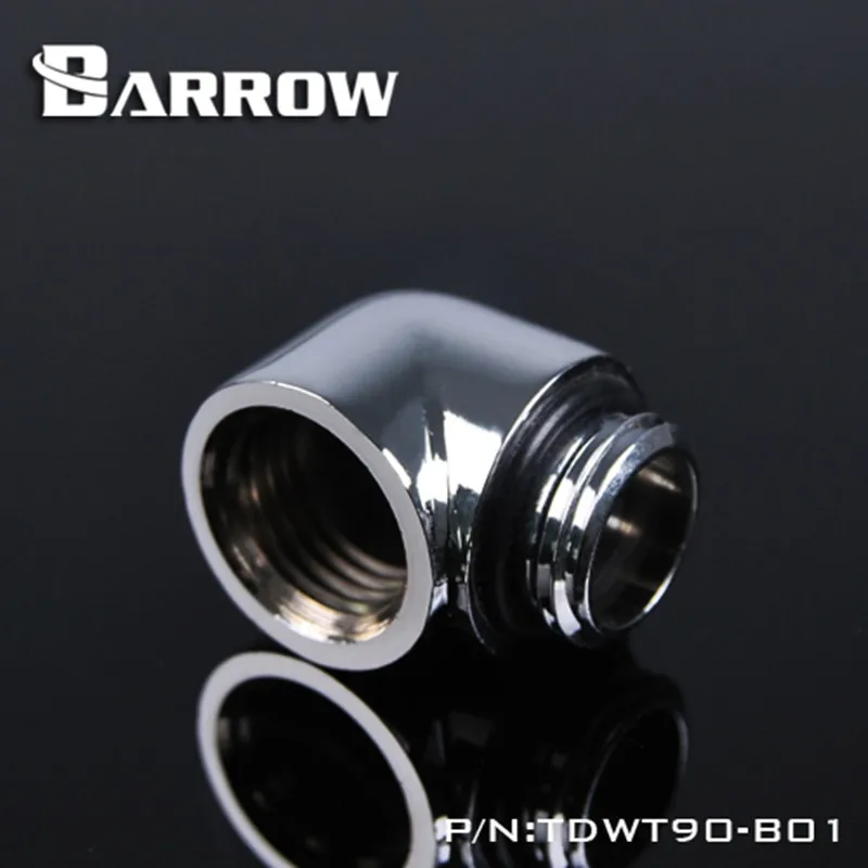 Barrow Brass черный белый серебристый резьба G1/4 дюйма 90 градусов адаптер для водяного
