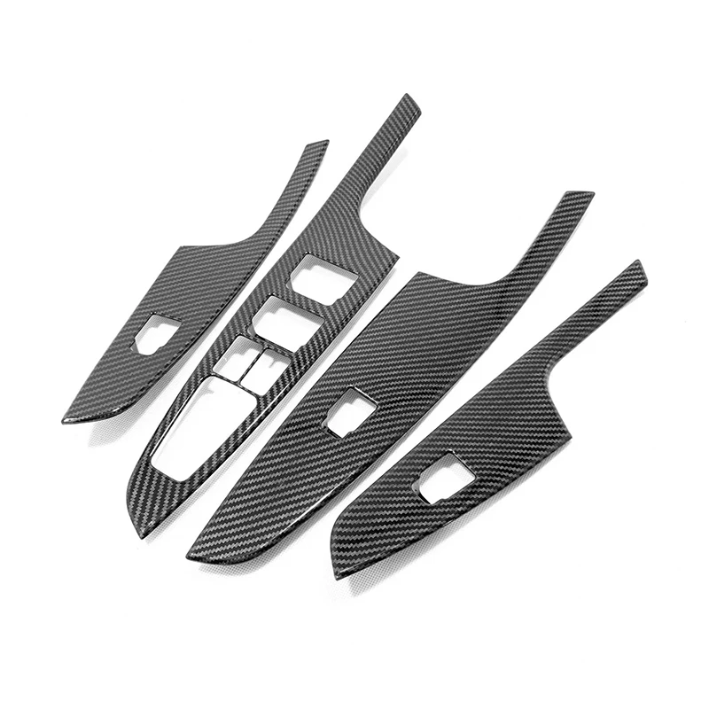 

For Hyundai Tucson 2015-2019 ABS Matte/Carbon fibre Door Window glass Lift Control Switch Panel Cover Trim Car Styling 4pcs