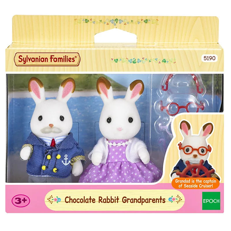 Sylvanian Family пушистый кукольный домик с животными фигура шоколадный кролик дедушка
