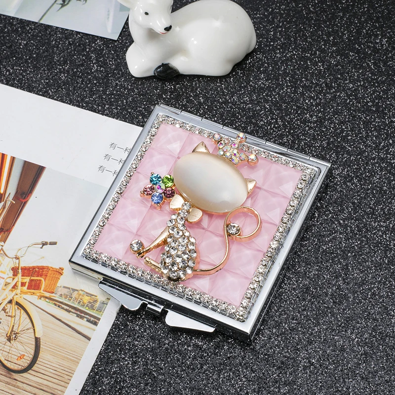 Мини карманный косметическое зеркало для макияжа 2 стороны складное небольшое