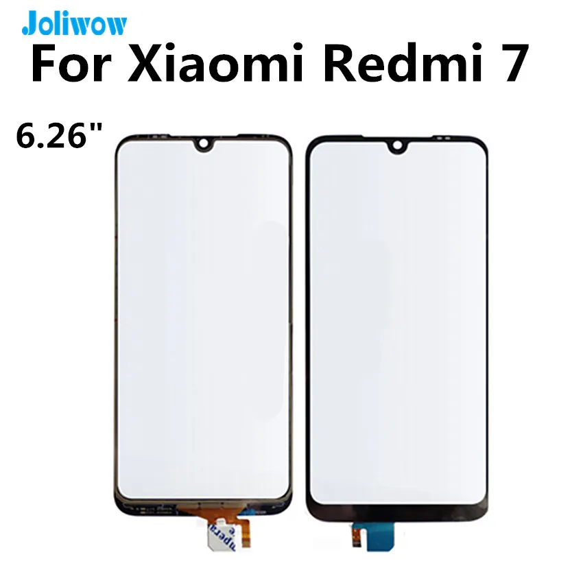 Панель сенсорного экрана для Xiaomi Redmi 7, передняя внешняя стеклянная панель, запасные части, 6,26 дюйма