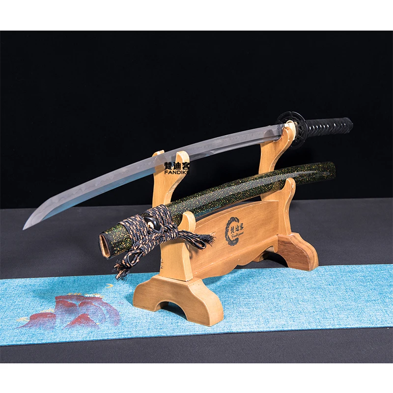 

Clay Hardened T10 Steel Japanese Samurai Sword Katana Genuine Leather Ito Sharp Top Tsuba T10 Steel Japanese Samurai Sword Katan