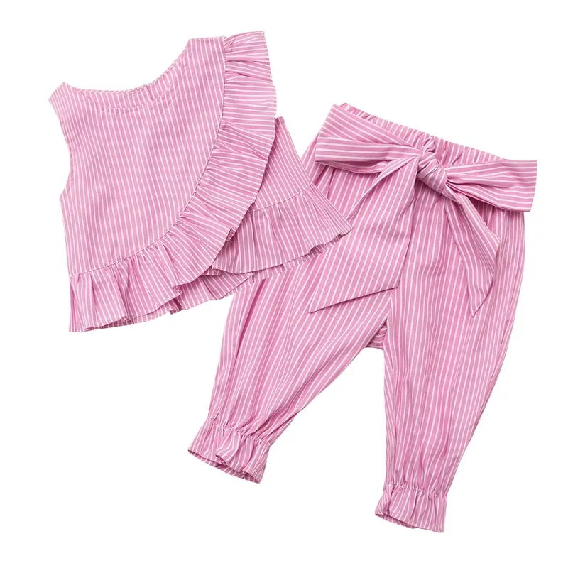 Комплект детской одежды из рубашки с оборками и брюк реглан бантом|clothing sets|set babyset