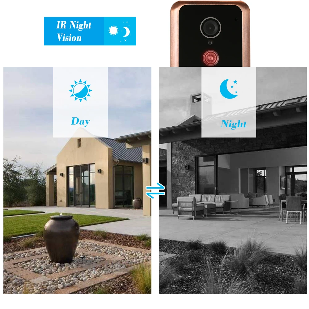 OWSOO 7 дюймов монитор проводной wifi видео телефон двери дверной звонок Домофон система входа Поддержка ночного видения телефон приложение удаленный домофон