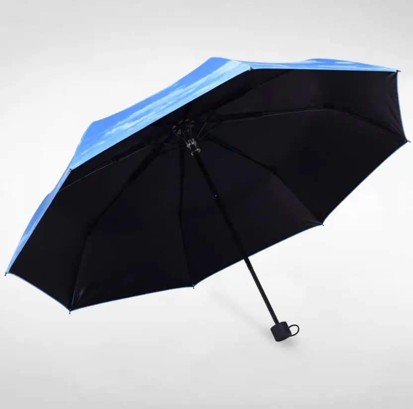 Sky Blue Sun&ampRain Umbrella Printing Novelty Folding Brand Cute Blut Sombrinhas | Дом и сад
