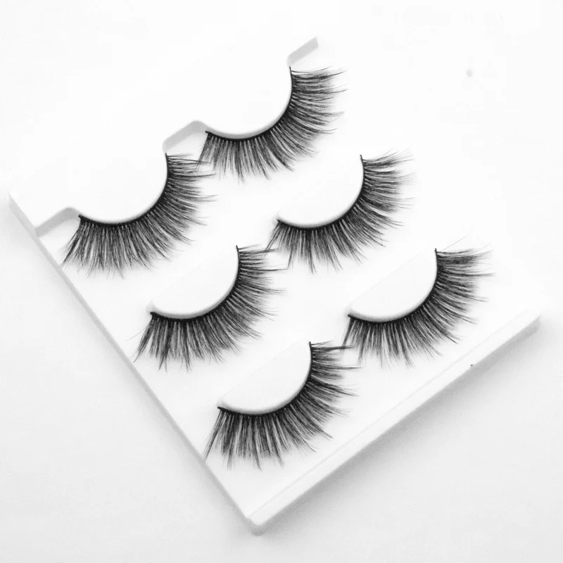 

New 3 pairs natural false eyelashes fake lashes long makeup 3d mink lashes extension eyelash mink eyelashes for beauty