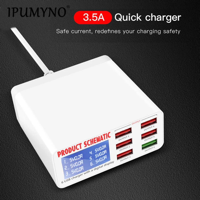 

IPUMYNO 40W Quick Charge 3.0 Mobile Phone USB Charger Universal Fast Charger for Samsung iPhone Tablet Nexus,All QC Compatible