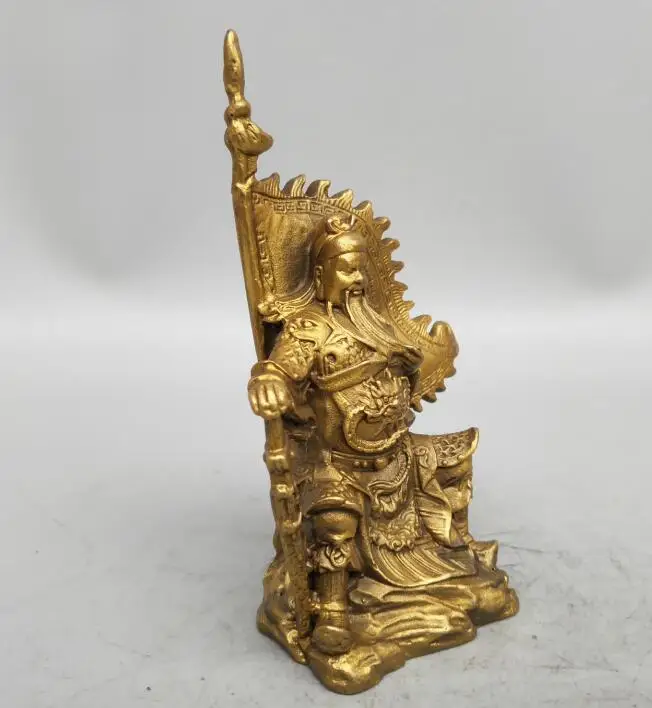 

China's Seiko carving pure brass guan gong small statue