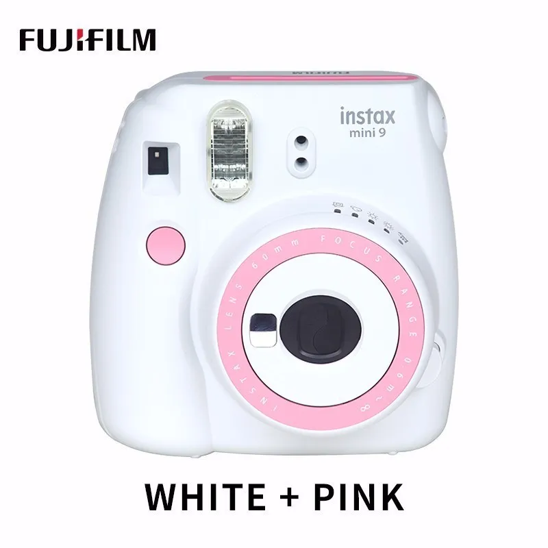 Fujifilm Instax Mini 9 Бесплатный подарок фото камера FilmPhoto камера в 6 цветов Блокировка мгновенная фото камера - Цвет: WhitePink