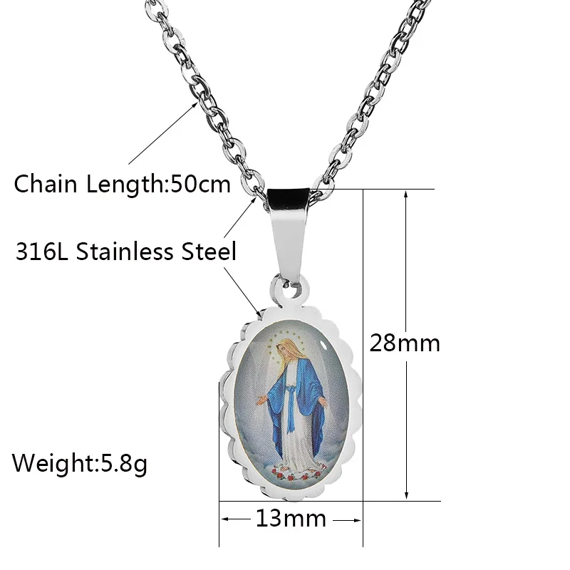 Ожерелье ELSEMODE для женщин овальное христианское католическое ожерелье из