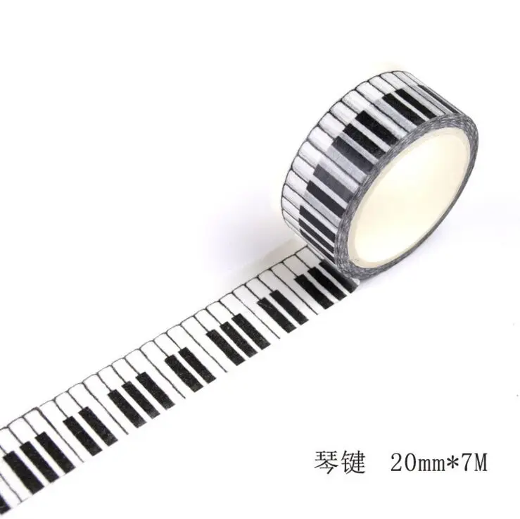 piano keyboard 20 мм Летающий воздушный шар "Звездное небо" флаги прогноз Лавандовый Прованс город лента для декорации Washi DIY планировщик для скрапбукинга изоляционная лента - Цвет: piano keyboard