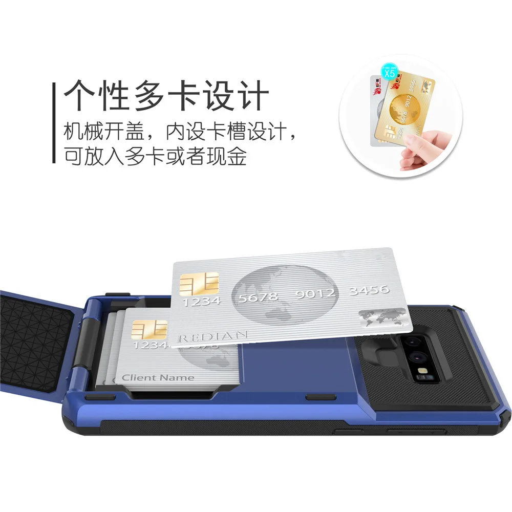 Для Samsung Galaxy Note 9 S9 Plus + чехол с откидными слотами для карт бизнес Note9 S9plus