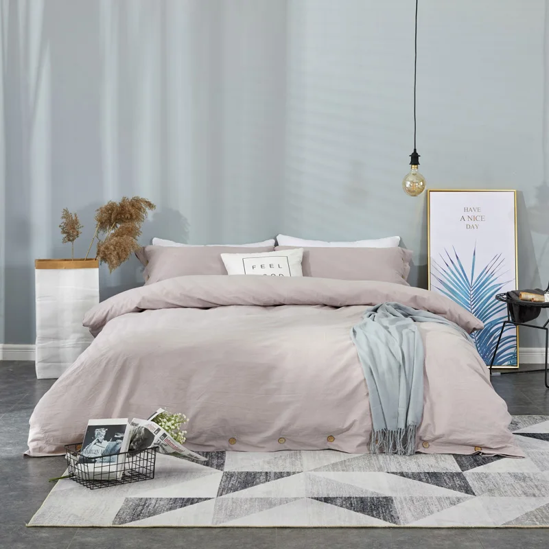 Белый и серый хлопковый комплект постельного белья королевского размера с