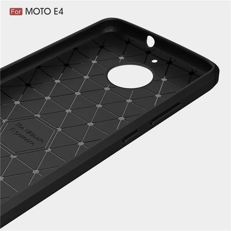 Для Moto E4 чехол для Motorola XT1762 XT1772 углеродного волокна Защитный телефона из ТПУ с