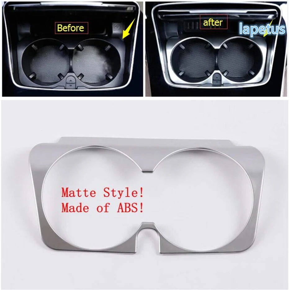 Lapetus Front Seat Water Cup Holder Decoration Frame Cover Kit Matte Carbon Fiber ABS Fit For Mercedes Benz GLC X253 2016 - 2019 |