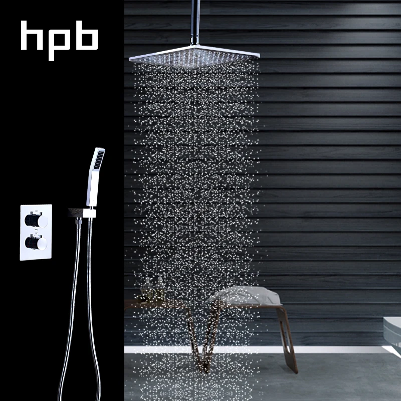 HPB Роскошная квадратная насадка для душа 10 дюймов наборы смесителей настенный