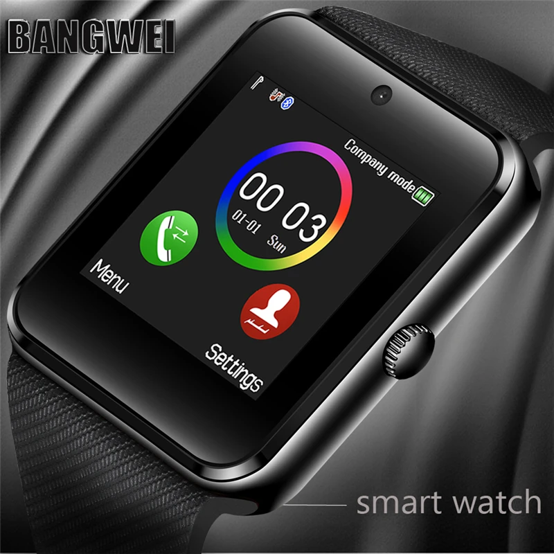 BANGWEI брендовые Смарт часы мужские фитнес спортивные Поддержка sim карты TF Bluetooth