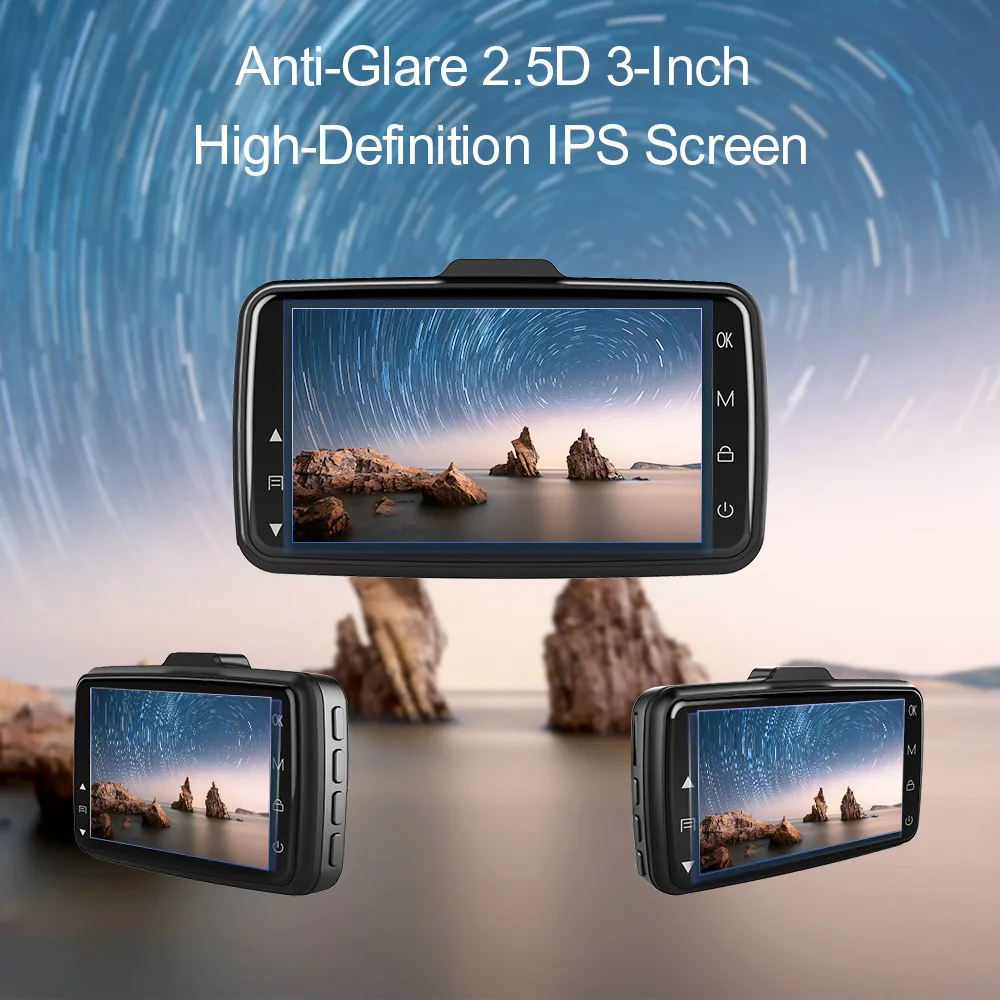 PreSale AZDOME Mini Full HD1080P Dash Cam 3-Дюймов экран Автомобильный dvr рекордер камера видео Dashcam