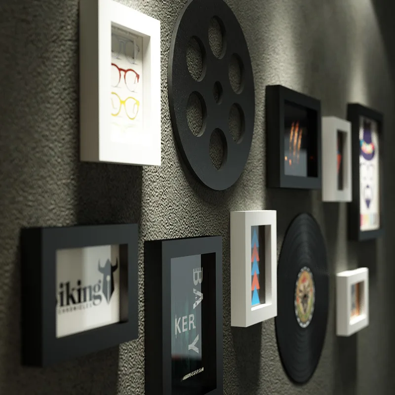 Многорамная картина из цельного дерева для бара Классический диск домашний