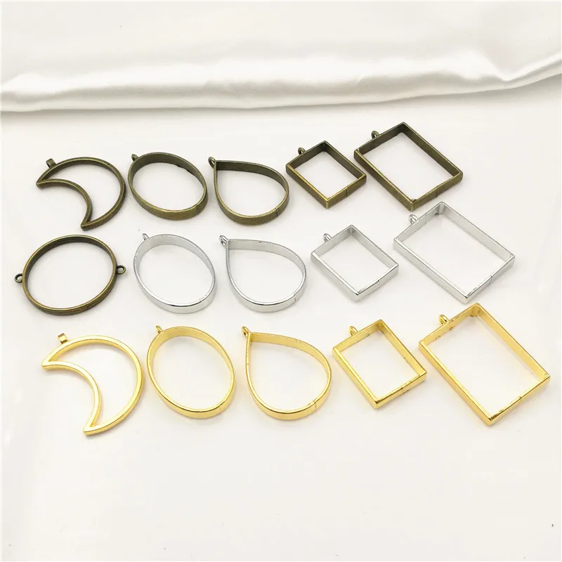 5 шт./лот смешанный стиль Сплав Круглый Кулон овальной формы золотой