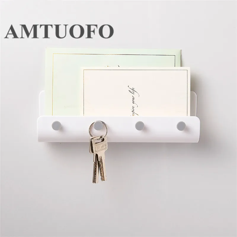 AMTUOFO Nordic Style Simple Fashion Sticky Hook Door Entrance Porch Wall Key Bag Kitchen Bathroom Towel Hanger Storage Rack | Дом и сад