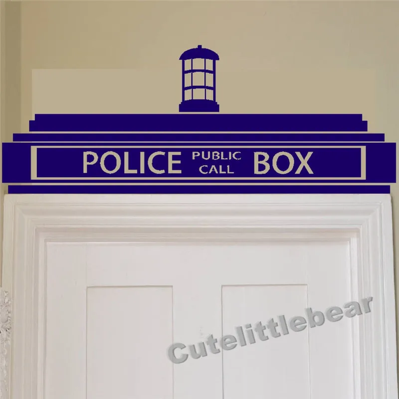 Творческий Доктор Кто Тардис полиция Коробка стикер стены Декор дизайн дети