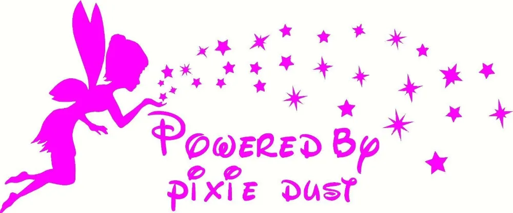 Фея &quotработает на Pixie пыли&quot наклейка 24 &quotX 11&quot виниловая стена или Авто