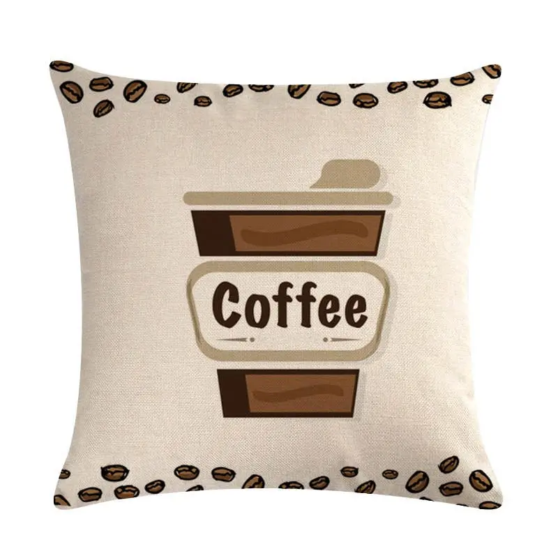 Кофейная наволочка из хлопка и льна для кофейных зерен декоративная 45x45 см