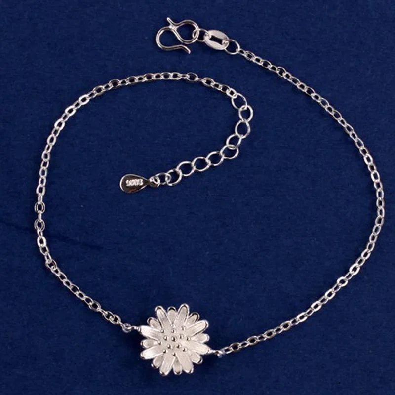 Женский браслет на ногу с бисером лодыжку серебряным покрытием в форме