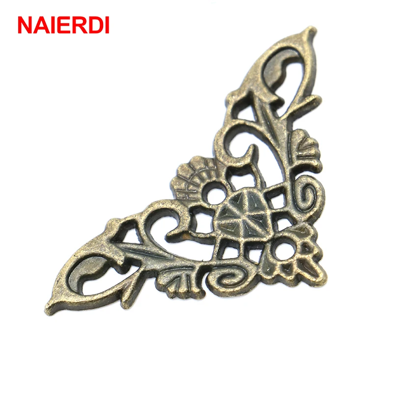 

4PCS NAIERDI Bronze Jewelry Box Book Butterfly Corner Bracket Antique Frame Accessories Notebook Menus Decorative Protector