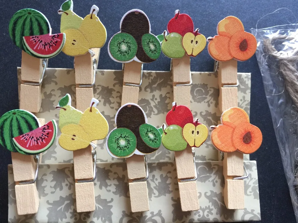 30 шт. фрукты деревянные прищепки Деревянные с бумагой контактный прищепка Craft