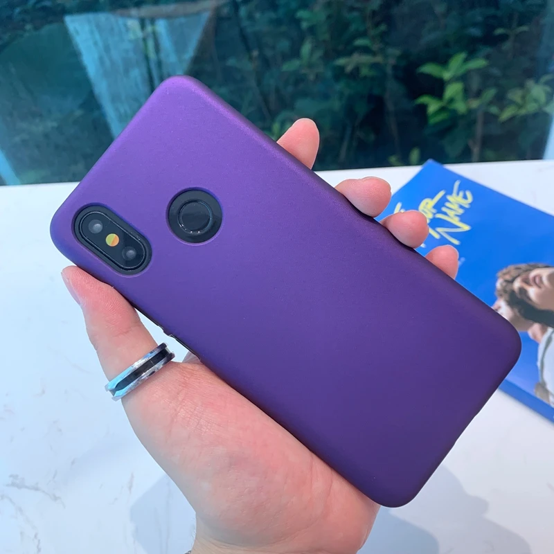 Цветной Матовый Жесткий Пластиковый PC чехол для телефона для Xiaomi mi 8 9 SE A1 A2 Lite Red mi Note 5 Plus 6 6A 7 Pro Go Pocophone F1 Coque - Цвет: Purple