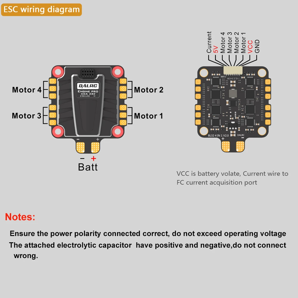 DALRC ENGINE PRO 40A ESC 4 в 1 3 5S blheli _ 32 Brushless DSHOT1200 Ready w/ 5V BEC обновленная версия для гоночного