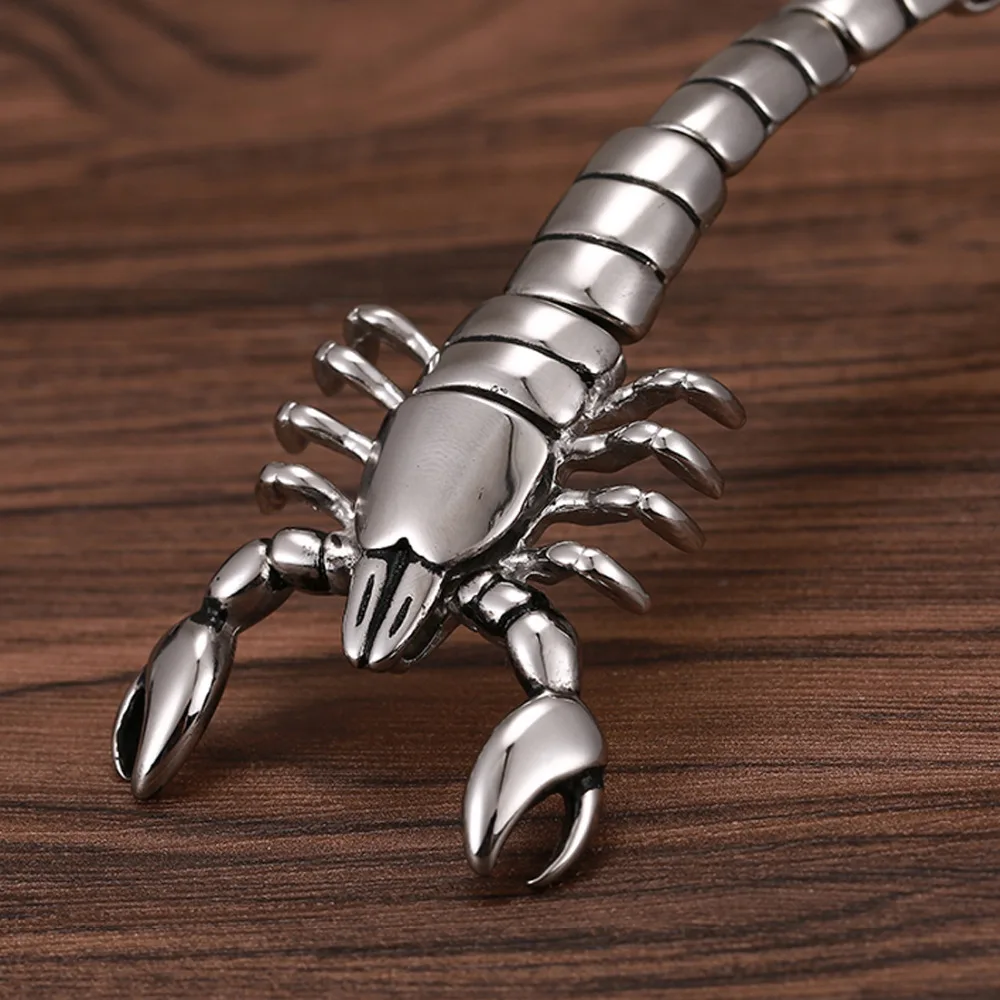 Крутой мужской серебряный Готический стиль браслет из нержавеющей стали