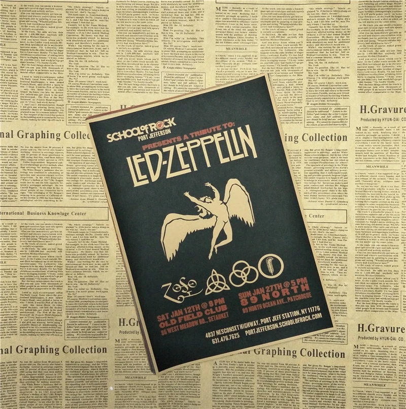 ВИНТАЖНЫЙ ПЛАКАТ Led Zeppelin крафт-бумага ретро-рок постер классический старый группа Ретро плакат 42X30CM