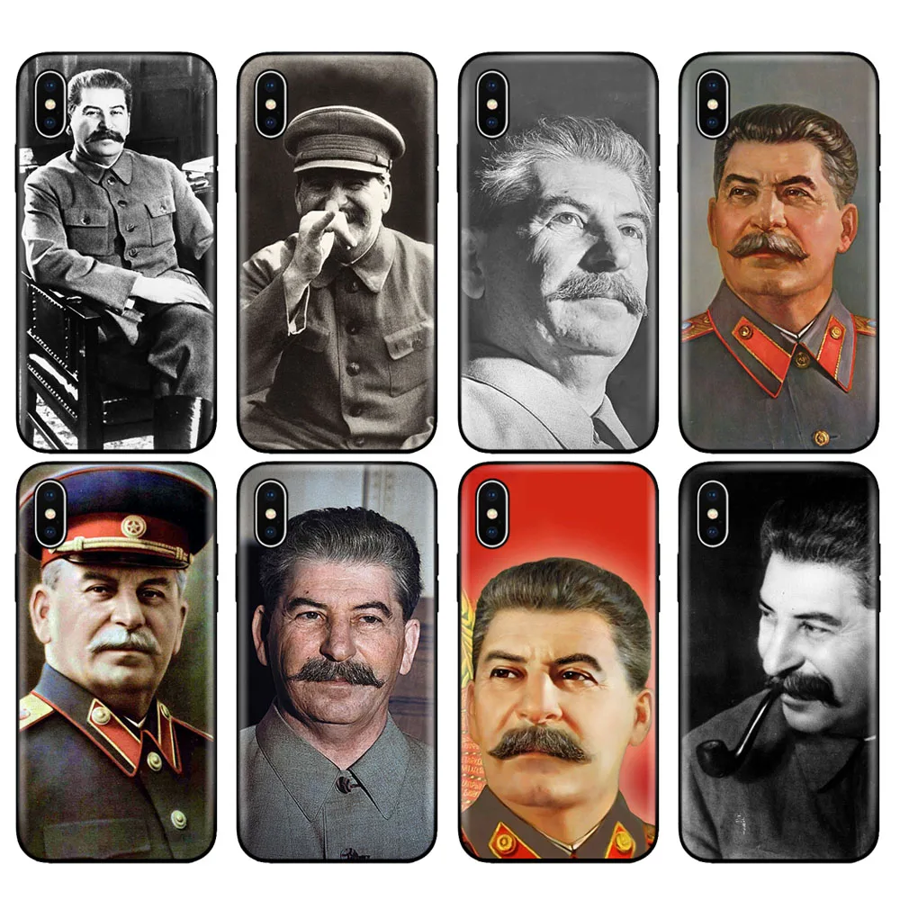 Черный чехол из ТПУ для iphone 5 5s SE 2020 6 6s 7 8 plus x 10 XR XS 11 pro Max силиконовый русский Сталин