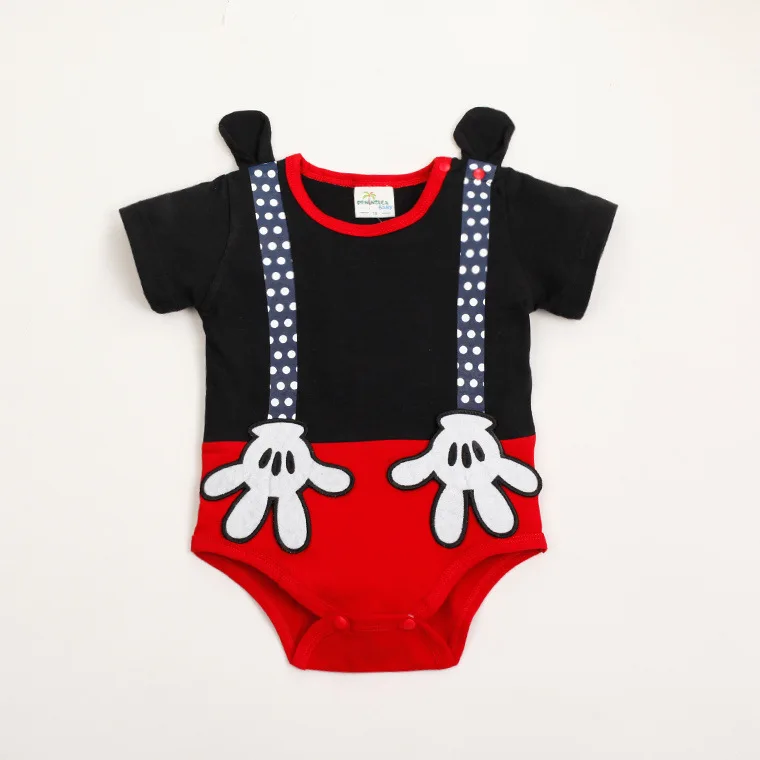 Детские хлопковые комбинезоны с короткими рукавами и рисунком Ropa Bebe 3 вида цветов