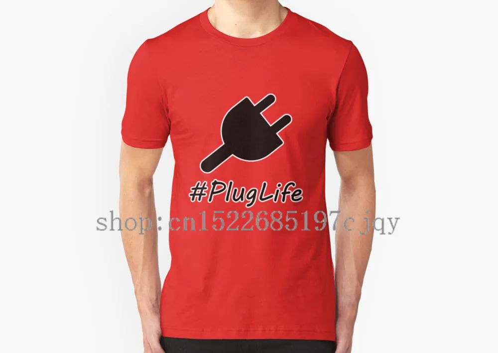 Новый PlugLife Plug Для мужчин хлопковая футболка с короткими рукавами размер S-2XL |