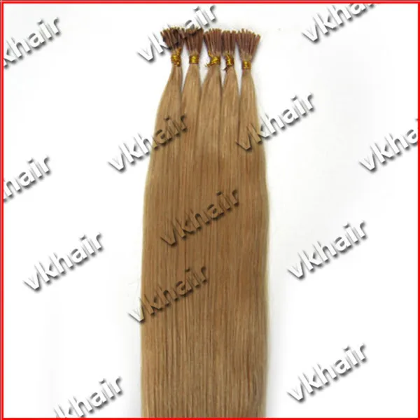18&quot20&quot22&quot Remy Italian keratin Stick tip/I-tip #27 - dark blonde Human Hair Extension 0.5g/s 50g 100s |