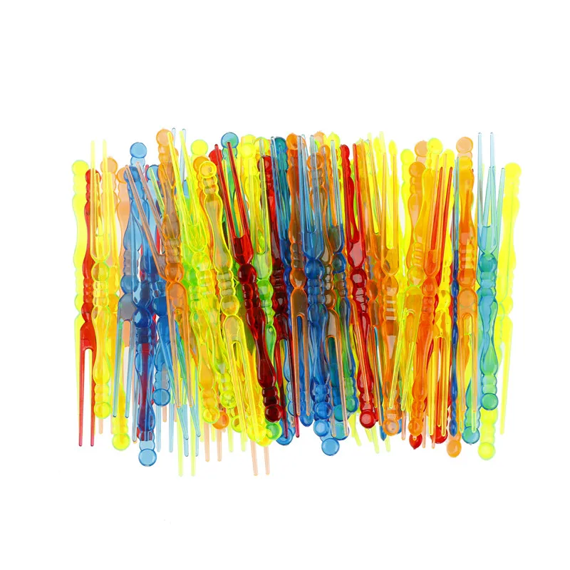 80 шт одноразовые вилки для фруктов зубочистка вечеринки Пластик зубочистки Еда